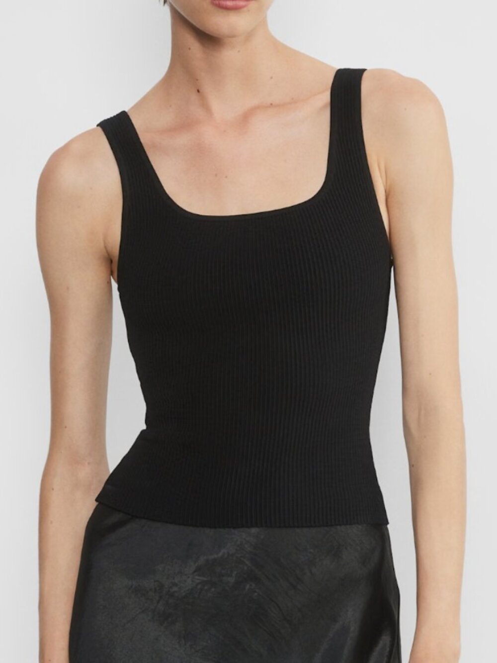 Aritzia Babaton Sculpt Knit Squareneck Ribbed Tank Top
